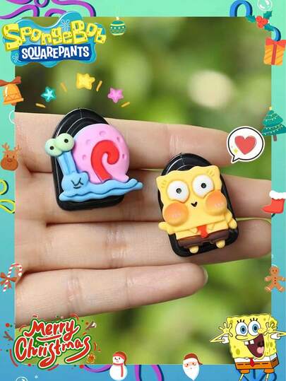 SpongeBob SquarePants 1/5pcs SpongeBob Cartoon Car Seat Hook, Adhesive-Free Sticker Decor, Passenger Seat Storage, Best Friend Party Decoration, Perfect Room Decor