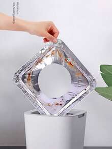 10/30/50pcs Gas Stove Oil-Proof Pad, Kitchen Stove Anti-Fouling Mat, Gas Stove Cover, Stove Protector, Thickened Aluminum Foil Gas Stove Circle, Stove Cleaning Tray, High Temperature Resistant Gas Stove Waterproof And Oil-Proof Cover - Multicolor - View 8