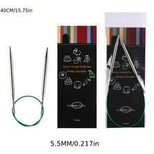 40cm Stainless Steel Knitting Needle Set, Knitting Tools For Sweaters, Practical Knitting Accessories With Storage Bag, Metal Handicraft Supplies For Knitting And Crocheting, Knitting Needles And Accessories - Multicolor - View 13