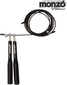 MONZO | Aluminum Jump Rope | For Functional Fitness | Jump Rope | Gym | Fitness | Rope | Professional Jump Rope | Jump Rope | ILBS Jump Ropes - Dark Black - View 2