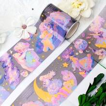 2米/卷 梦幻星空系列 PET 透明防水装饰胶带，适用于高端剪贴簿、手工日记、卡片制作 - Length:2m/78.74inch - 查看 4