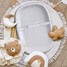 Baby Changing Pad Portable Waterproof Soft PU Pad For Babies Changing Table Lightweight Nappy Change Mat Soft Change Mat Cover Wipeable Changing Pad With Removable Safety Strap Gray