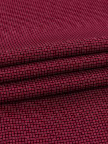 Men's Long-Sleeved Checkered Shirt, Thin Fabric, No Pockets, Imported - 酒紅色 - 查看 6