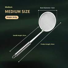 3pcs Stainless Steel Skimmer Set - 200μm Fine Mesh Strainer, Ergonomic Handle, Efficient For Removing Oil And Food Residue. Practical Space-Saving Kitchen Accessory, Essential Cooking Tool For Home Chefs And Cooking Enthusiasts. - Multicolor - View 14