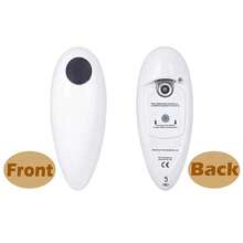 Automatic Electric Can Opener - One-Touch Operation, Smooth Edge, Battery Powered - Portable Kitchen Tool For Cans, Jars & Bottles - White - View 4