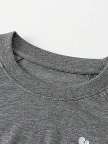 mini bala Conjunto de ropa de casa para niños, pijama suave y transpirable, conjunto acogedor de otoño - gris oscuro - Ver 6