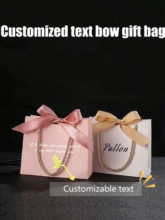 1 st anpassad presentpåse med textdekor, anpassade presentpåsar för bröllop, presentpåse för brudtärnor, anpassad liten papperspresentpåse för godis och mellanmål, lämplig för brudtärnor, möhippa, brudtärnefest, vikbar liten presentpåse för gör-det-själv-fest, dekorativ, återanvändbar, utsökt modern, vänner, kontor, för årsdagar, för alla hjärtans dag, för mors dag, för födelsedagar, för fars dag, för examen. Jul