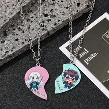 1pieces, Metal Crafts, Alloy Necklace, Cat And Mouse Cartoon Tom Jerry Love Pendant Splicing A Couple Necklace Jewelry. - Multicolor - View 5