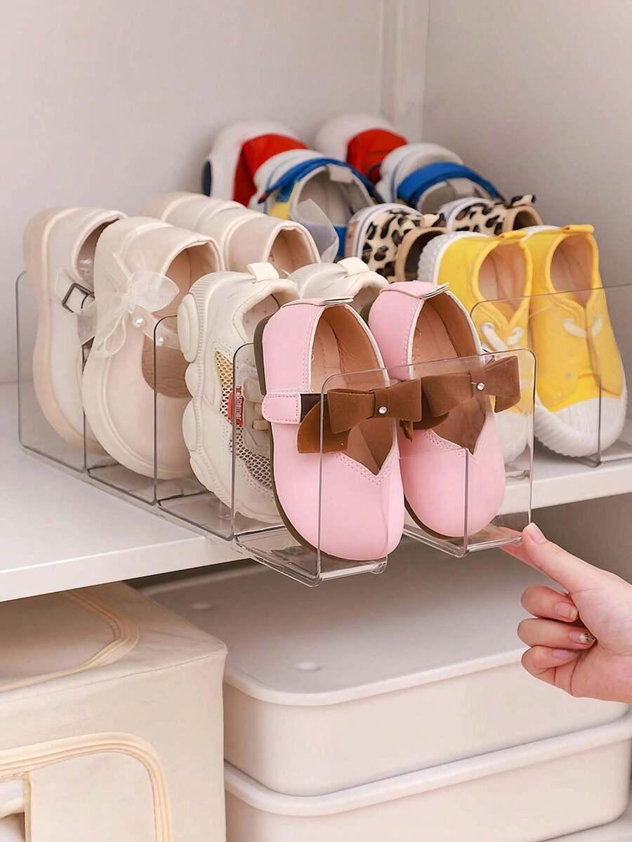 1pc/2pcs/3pcs/4pcs Baby Shoe Rack, Toddler Shoe Rack, Transparent Dual-Color Shoe Box, Suitable For Infants, Made Of ABS Material, Can Be Used In Nursery, Home Indoor Or Bathroom Entrance (This Product Is More Suitable For Displaying Shoes Of 0-3 Year Old Babies) - Multicolor - View 1