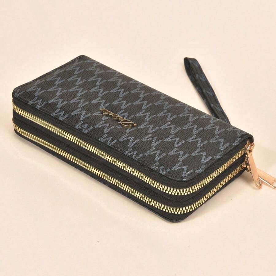 European And American Retro New Wallet Women Long Double Zipper Large Capacity Clutch Purse Can Hold Phone Large Capacity Wallet Purse For Women Wallet Purse Wallet Wristlet Wallet Long Wallet Purses For Woman Wallet For Ladies - Multicolor - View 1