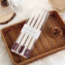 4pcs/Set 10-Inch Spiral Taper Candles, Dripless Slim Taper Candles For Holiday Party Decor, Romantic Smokeless Candles, Gifts For Friends, Birthday, Holiday Party Decor, Suitable For Home, Bedroom, Bathroom, Living Room, Yoga, Candlelight Dinner - Multicolor - View 13