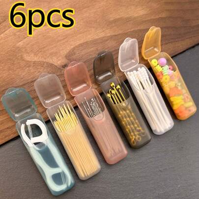 6/3 Mini Portable Storage Box, Small Parts Organizer Box/Travel Toothpick, Floss, Pill, Jewelry Storage Box/Multi-Purpose Universal Size,Gifts For Women,Christmas Gifts,Gift Ideas For Women,Room Decor