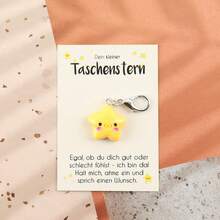 迷人的迷你星星钥匙扣，配有励志口袋拥抱卡 - 圣诞节、情人节、复活节、母亲节和父亲节的完美礼物，汽车配件包魅力学校字母可爱哥特 Y2k - 彩色 - 查看 12