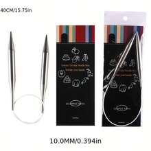 40cm Stainless Steel Knitting Needle Set, Knitting Tools For Sweaters, Practical Knitting Accessories With Storage Bag, Metal Handicraft Supplies For Knitting And Crocheting, Knitting Needles And Accessories - Multicolor - View 17