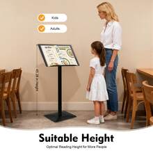 Information Sign Stand (19.09*13.78in) Black Menu Display Stand, Signpost, Wedding Poster Signs Stand, Menus Advertising Stand As Folder Or As A Display Stand - Black - View 3
