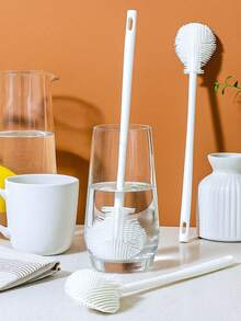 1/2支装长柄杯刷，水杯清洁刷，奶瓶清洁刷，可拆卸清洁刷，长柄白色奶瓶清洁工具，耐用刷毛，适用于厨房、杯子、马克杯、水壶、玻璃杯、婴儿奶瓶等。 - 彩色 - 查看 2