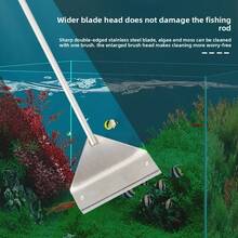 Fish Tank Cleaning Tool Flat Sand Algae Removal Dual-Use Glass Algae Removal Scraper Household Cleaning Tool Aquarium Accessories - Straight Head - View 10