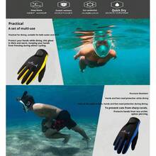 1.5毫米五指氯丁橡胶潜水手套，适用于游泳、潜水、浮潜、划桨、冲浪、皮划艇等水上运动，经久耐用，保暖舒适，适合水上运动和冬季游泳。 - 彩色 - 查看 7