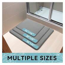 Memory Foam Bath Mat 24x16, Extra Soft And Absorbent Bathroom Mats, Non Slip Washable Carpet For Floor, Shower And Tub, Medium Grey - 多色74 - 查看 8
