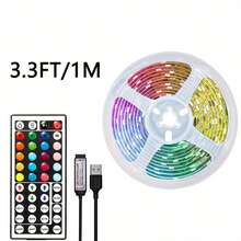 RGB LED Strip Light, With 44key Remote Control, Can Adjust Color And Brightness, The Length Can Be Cut, Very Easy To Install, LED Lights Suitable For Home Interior Decoration, Festival Atmosphere Light, Party Atmosphere Light, Fun Light Wall Decor Halloween Decor Gift - Multicolor - View 12
