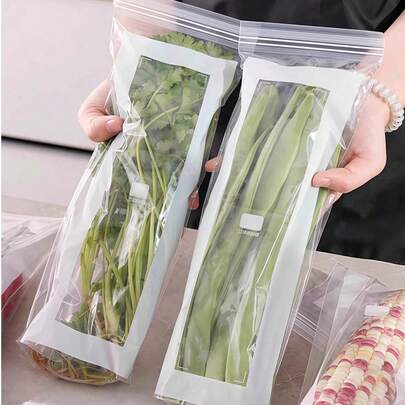 15/30/60/75个装长条密封保鲜袋，加厚食品储存袋，家用，适用于厨房冰箱冷冻和冷藏，可重复密封，用于食物分隔。这些也是果蔬保鲜袋，可重复使用的冰箱保鲜袋，加厚防漏容器。