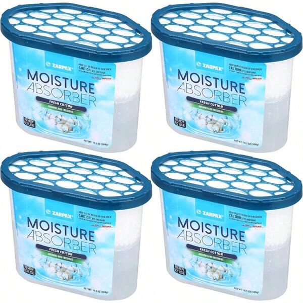 Moisture Absorber Fresh Cotton 300g Removes Moisture Damp And Humidity Odor Absorber With Fresh Cotton Fragrance Moisture Trap For Bathroom Closet Kitchen And Small Spaces Set Of 4