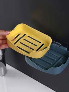 2 pezzi Portasapone da viaggio portatile montato a parete in plastica con drenaggio, per forniture da bagno e articoli da viaggio essenziali, accessori per la casa, gadget per il bagno, accessori per il bagno disponibili in quattro colori - Multicolore - Visualizzare 8