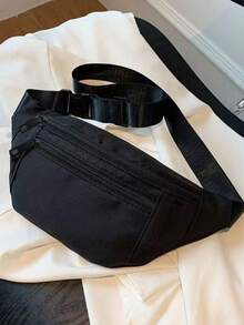 Lightweight Canvas Small Bag, Women's Summer New Minimalist Shoulder Backpack, Men's Sports Chest Bag, Casual Crossbody Bag Belt Bag - Multicolor - View 4