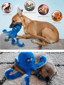 结实耐用的狗狗玩具、毛绒狗狗咀嚼玩具、大型狗狗玩具（让它们忙起来）、互动狗狗玩具、会发出吱吱声的狗狗玩具、拔河狗狗玩具、沙沙作响的宠物玩具、幼犬保暖玩具、最佳狗妈妈、情人节、圣诞节或生日礼物 - 彩色 - 查看 3