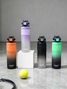 1个1000毫升/32盎司大容量磨砂吸管杯，闪电图案杯盖，时尚美观，配有吸管和提手，防漏，多种颜色可选，适合户外运动、短途旅行、跑步、健身、节日送礼