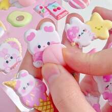 3D Cute Soft Squeeze Animal Decoration Phone Case Sticker (Random Color) - Multicolor - View 5