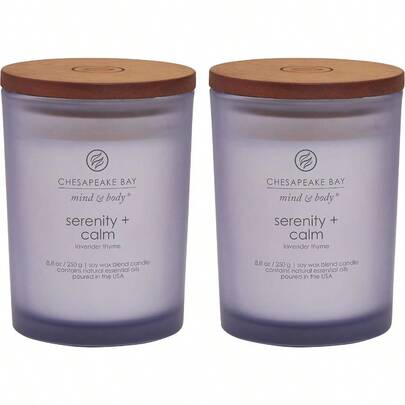 Scented Candles Serenity + Calm Lavender Thyme Medium Jar 2Pack Perfect For Home Décor And Gifting