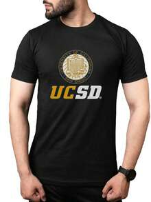 Kaos UCSD University Of CALIFORNIA San Diego Premium Cotton T-Shirt Baju Lengan Pendek Short Sleeve - 黑色 - 查看 1