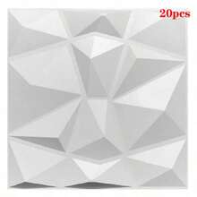 20pcs Paneles Decorativos 3D PVC 30*30cm - Blancos Impermeables para Hogar, Paredes y Interiores - Blanco - Ver 1
