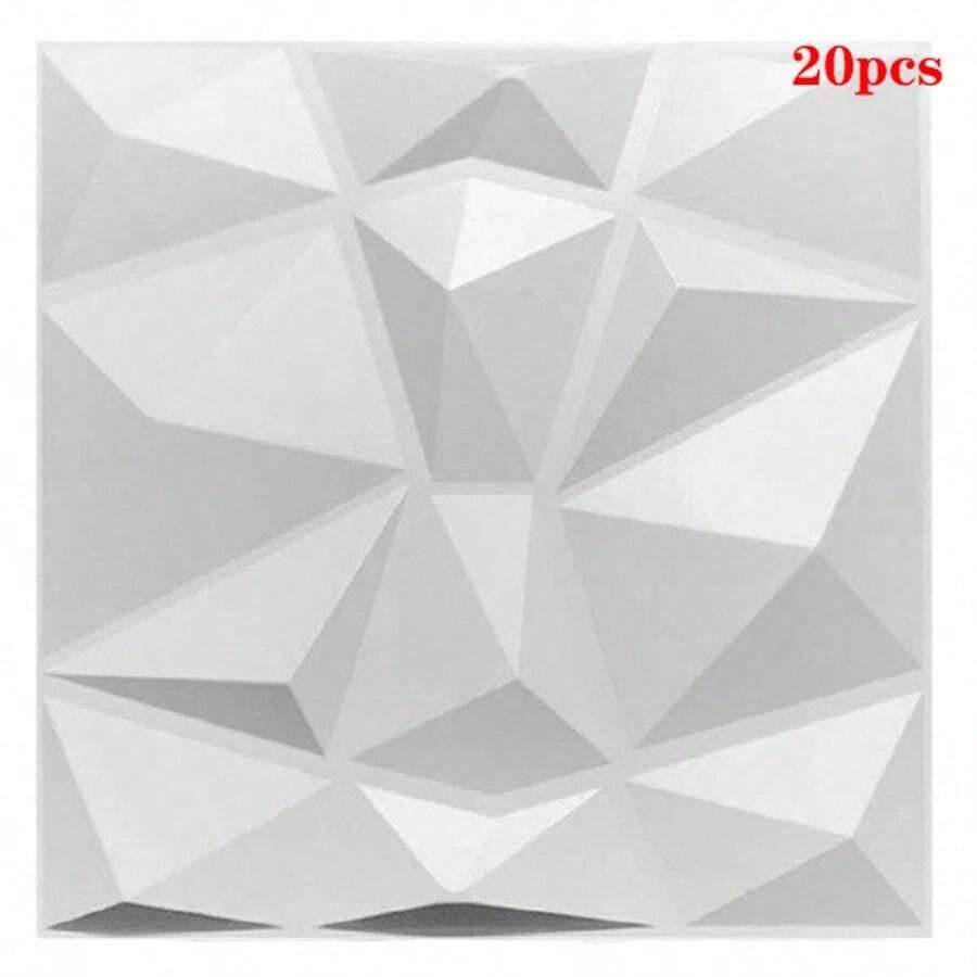 20pcs Paneles Decorativos 3D PVC 30*30cm - Blancos Impermeables para Hogar, Paredes y Interiores - Blanco - Ver 1
