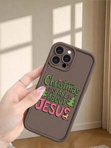Teléfono Teléfono 17 Pro CasoNavidad Jesús Imprimir Teléfono 17 16 15 14 13 12 11 Serie, Lindo Dibujos Animados Suave Silicona Contraportada Mujeres Niñas, Vacaciones Festivo Protector - Café integral - Ver 2