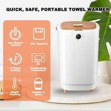 Large Capacity Towel Warmers, Luxury Portable Bucket Towel Warmer For Bathroom With 15/30/45/60 Timing & Overheat Protection Fits Up To Three 70"X80" Oversized Towels - US A Type Plug(110-127V) - View 6