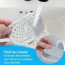 SlipX Solution Jabonera Doble Salvajabones, Soporte paraón con Ventosa de Agarre Fuerte, Accesorio Universal Indispensable para Cocina y Baño Regadera, Sin Taladro, Blanco - 1 - Ver 4