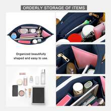 Túi đựng đồ Le Pliage, Túi đựng đồ dài cao cấp bằng nỉ Champ dành cho nữ với 9 ngăn. - Màu xanh hải quân - Xem 5