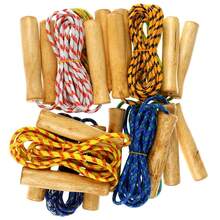 3pcs/Set Colorful Wooden Handle Jump Rope - Random 3pcs Jump Rope - Multifunctional Fitness Training Tool, Suitable For Speed And Endurance Training, Multi-Person Use