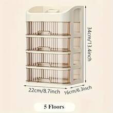 3-5 Layer Stackable Cosmetic Storage Box - Odorless Multi-Compartment Organizer For Lipsticks, Brushes & Skincare Products - 4csnct - View 12