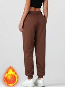 Premium Selected - Quần thể thao nữ mùa đông năng động, mềm mại và thoải mái, thích hợp cho chạy bộ ngoài trời, phiêu lưu, cắm trại, có thể mặc suốt mùa đông. - màu nâu - Xem 4