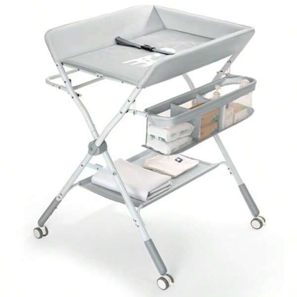 Portable Changing Table Waterproof And Durable Diaper Changing Table Portable Diaper Changing Station With Height Adjustment And Storage Rack Changing Table
