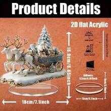 2D Flat Christmas Sleigh Acrylic Hanging Decor, Boho Style With Santa Claus - Multipurpose Holiday Decoration For Home, Bedroom And Yard, No Power Needed, Perfect For Thanksgiving, New Year And Winter Celebrations, 2D Flat Design, Ideal For Christmas, Also A Great Choice For Thanksgiving - Silver - View 4
