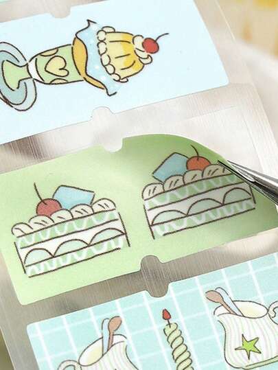 1 Roll Synthetic Paper Die-Cut Adhesive Tape, Animal & Floral Designs, Happy Wandering Series, Suitable For Gifts, Office, Home, Marking, Labeling, Classroom, Toys, Student Planner, Creative Vintage Scrapbooking, DIY Decorative Stickers