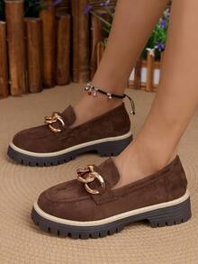 Women's Thick Sole Fashionable Casual Comfortable Lightweight Breathable Versatile Thick Sole Sneakers - Brown - View 2