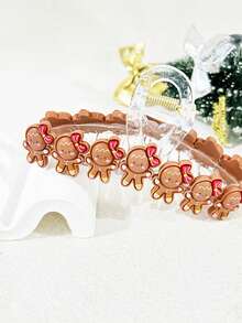 1pc Women's Christmas Gingerbread Backpack With Cute Gingerbread Man & Big Bow Design Hair Clip Winter Hair Accessories Elegant Claw Clip Women Hair Claw Hair Clutch - Gingerbread Man - View 20