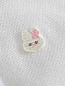 Young Girl Striped Print Polo Collar Short Sleeve Casual Dress, Summer - Lime Green - View 6