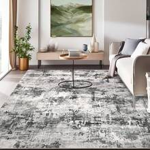 Techigher Abstract Runner Rug, Modern Abstract Floor Carpet, Washable Non Slip Low Pile Kitchen Printed Runner For Hall Kitchen Bedroom - Grey - View 4