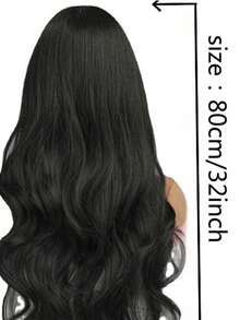 New Fashion Black 32 Inch Middle Part Long Curly Synthetic Wig For Daily Wear - Black - View 11